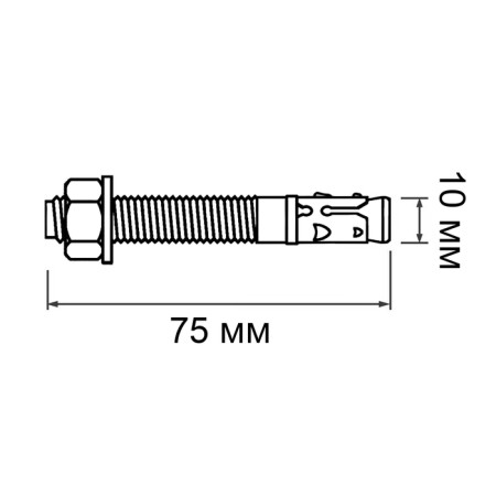 Anchor "Tundra Krep", wedge, white zinc, 10x75 mm-2