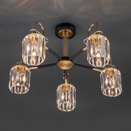 Tenia chandelier, 5x60W E14, bronze color, black-1