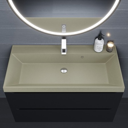 Sink uperwood Classic quartz 90 cm, quartz, beige matte, dessert-1
