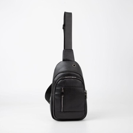 Sling bag, artificial leather, black color