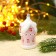 Christmas tree toy "House" H-9 cm, white-pink, mix