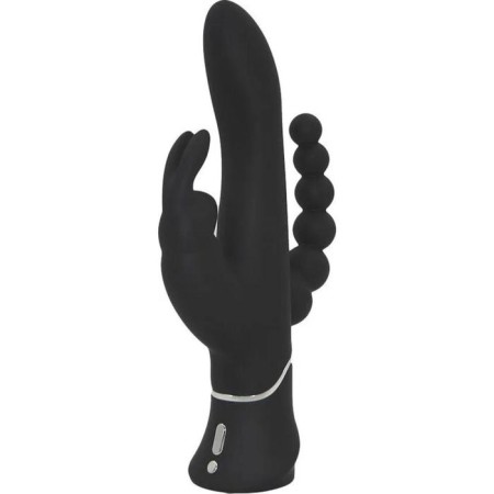 Vibrator with clitoral and anal stimulator Happy Rabbit Triple, black color-1