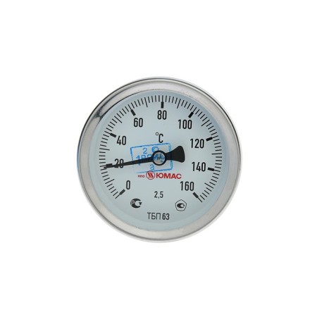 Bimetallic thermometer, 160 ° C, with a submersible sleeve of 60 mm