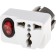 Adapter with a button, in the euro and the Asian fork, s/s, 16a, 230V, 3680W, IP20, white, 26956 4,