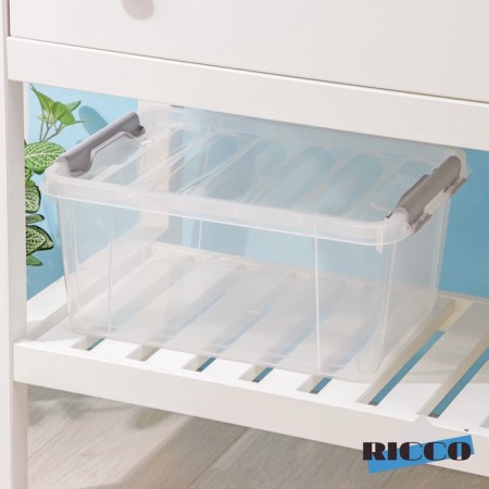 The storage container with the Ricco lid, 15 l, 41 × 29.5 × 18.3 cm, the color is transparent-5