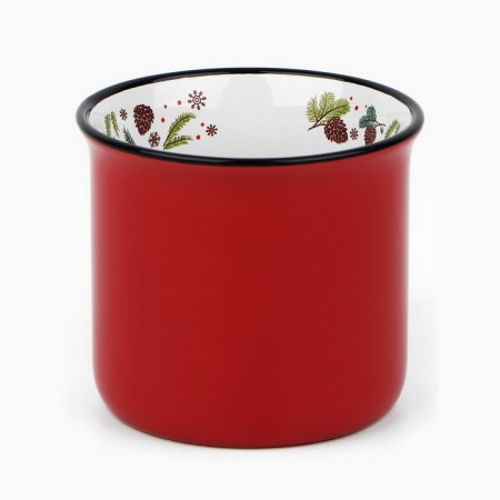 New Year's ceramic "cones" mug, 450 ml, white color-2
