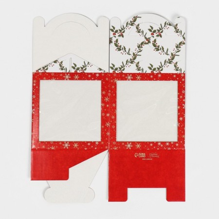 Confectionery box with a window, a chest, "Christmas post" 20 x 20 x 20 cm, New Year-8