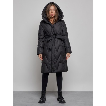 Coat insulated winter female, size 46, black color-4