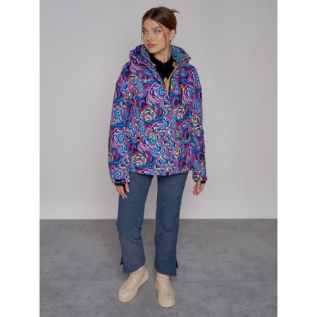 Ski jacket female winter, size 44, blue color-3