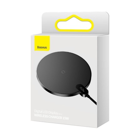 Wireless charger Baseus Gen 2, 2 A, 15W, display, black-10