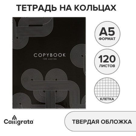 Notebook on rings A5 120 sheets in the Calligrata Graphics Cage, cover 7BC, OFSET block