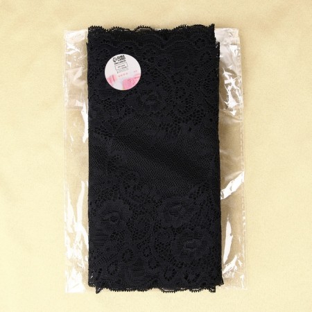 Lace elastic fabric, 195 mm × 2.7 ± 0.5 m, black color-3