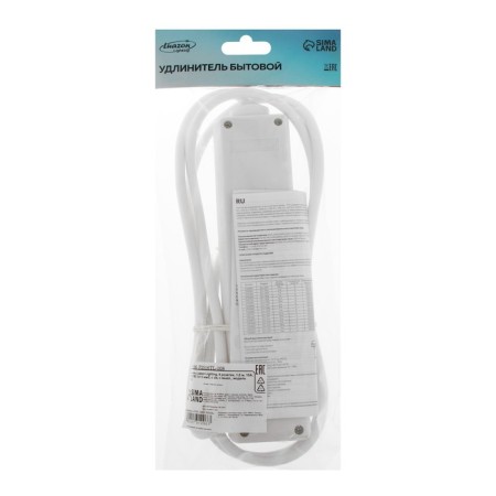 Extension cord Luazon Lighting, 4 sockets, 1.8 m, 10 A, 2200 W, 3x1.5 mm2, s/k, with off.,-4