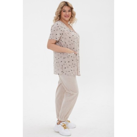 Female blouse, size 54, beige color-5