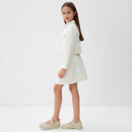 A set for a girl (jacket and skirt) Minaku: Partydress, white color, height 122 cm-9