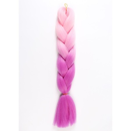 Zumba Kanecalon is two-tone, corrugated, 60 cm, 100 g, light pink/light purple color (#by39)-4