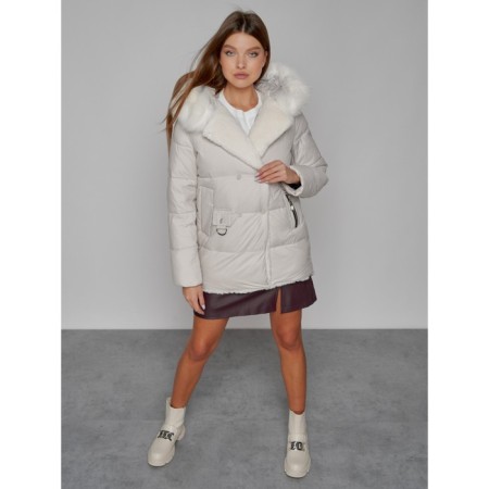 Winter jacket, size 42, beige color-10