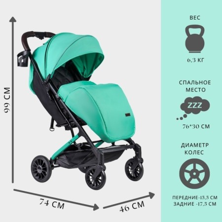 Walking stroller Farfello Costa Tracy 4, Biscay Green color-11