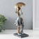Souvenir Polystone "Mom with her son on a walk under the umbrella" Blue 28x11x8 cm