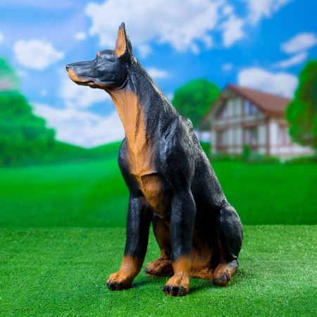 Garden figure "Doberman dog" Big sits 20*21*48 cm-1