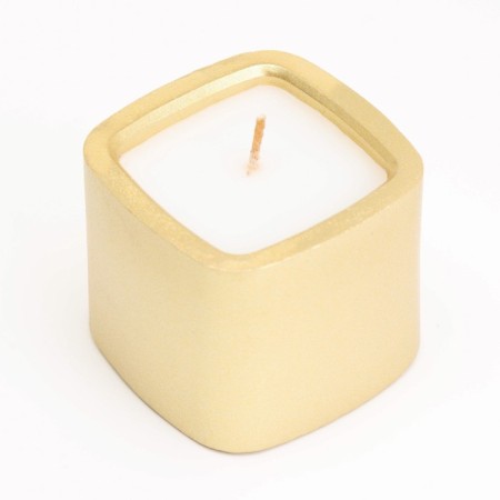 Candle "Square. Marble" in a candlestick of gypsum is small, 5x4.5 cm, gold-2