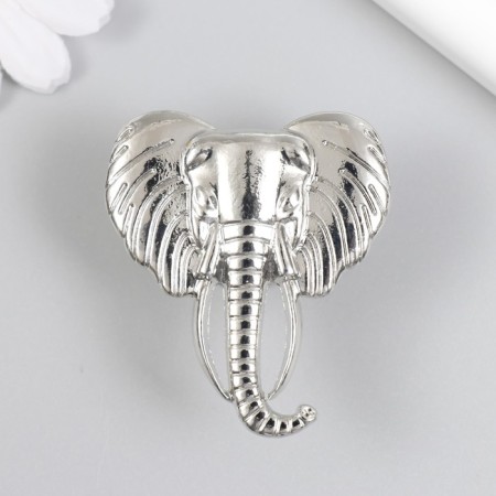 Handle for the casket metal "Elephant Head" silver 4.5x4.2 cm