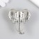 Handle for the casket metal "Elephant Head" silver 4.5x4.2 cm