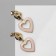 Emall earrings "Heart" inspiration, pink color in gold