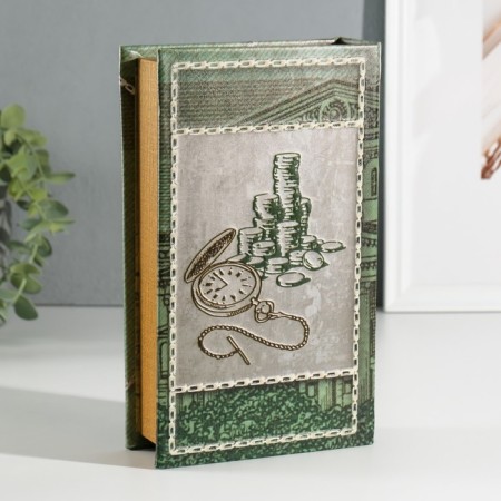 Safe Brush tree to the leatherette "Time - Money" 3D embossing 21x13x5 cm-4