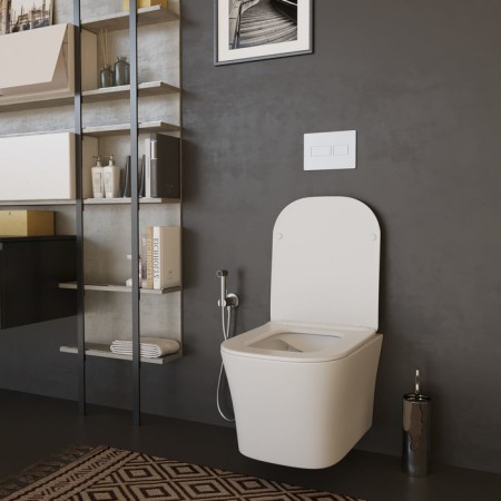 The toilet of the suspended Wave Promo, a duroplast with a microlypt, a beard, white, (l)-6