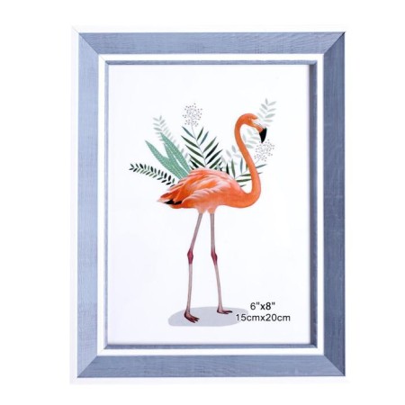 Photo frame plastic 15x20 cm "Gray wood with a double white frame" 23.8x18.8 cm-4