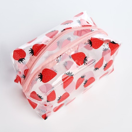 Lightning cosmetic bag, transparent/pink color-3