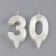 Candle in the cake anniversary "line" (set 2 in 1), number 30, pearl, 6.5 cm