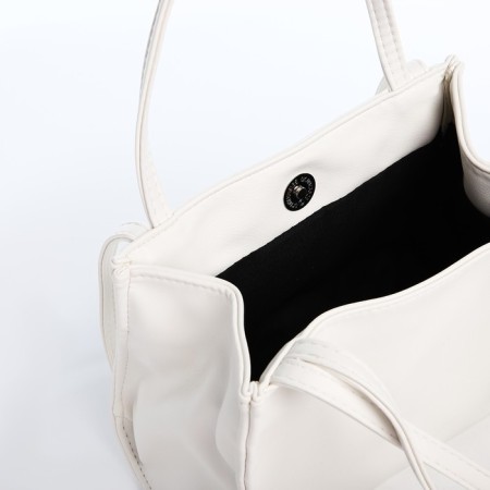 Bag Female Tout with zipper, white color-4