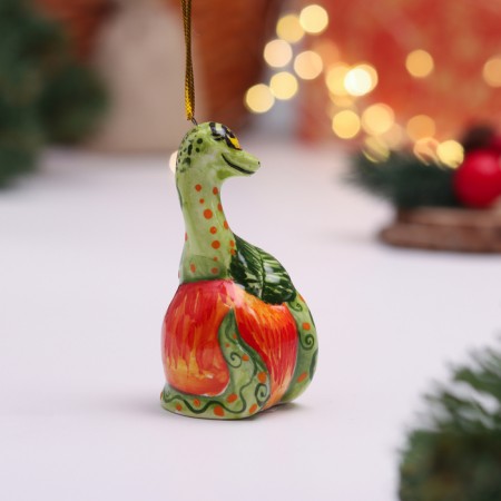 Souvenir "Snake on an apple", 10 cm, Mayolik-3