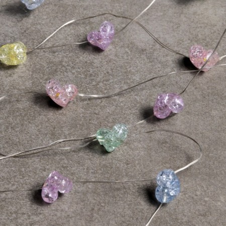 Rosa thread. "Hearts", IP20, 2 m, N.S. LED (1608) -20-4.6V, AG13X3 (in the set), 3 dir, glow warm white-1