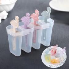 Flamingo ice cream form, 14.5 × 12 × 5.5 cm, 4 cells, color mix