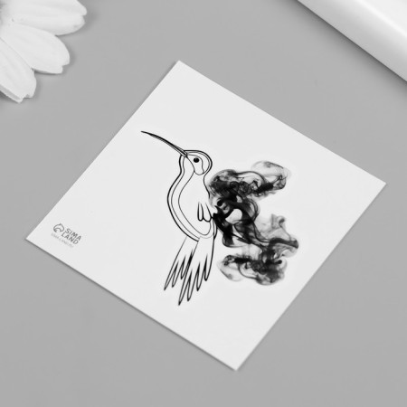 Black Black Tattoo “Black. Hummingbirds” 6x6 cm-4