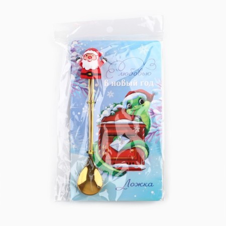 New Year's spoon with a rubber additional element "New Year: with love", 3.5 x 16 cm-6