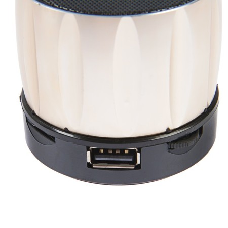 Portable column Luazon Hi-Tech09, 3 watts, 300 mAh, Microsd, USB, metal case, golden-2