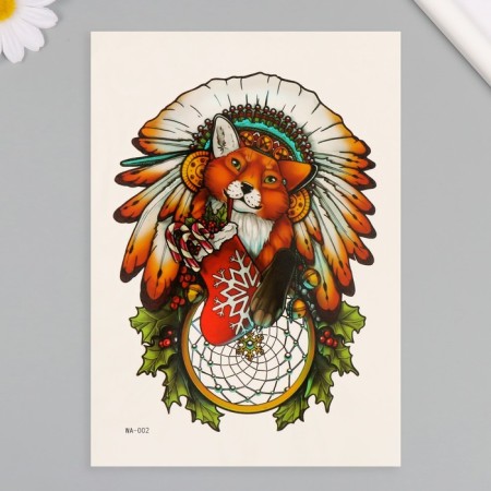 Tattoo on the body color "Christmas Fox" 26,1x14.6 cm-1