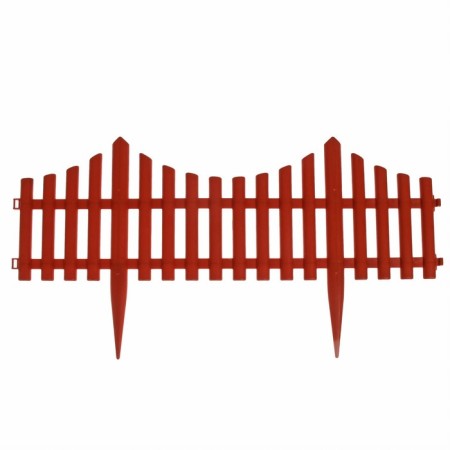 Decorative fence, 30 × 300 cm, 5 sections, plastic, terracotta, Greengo-7
