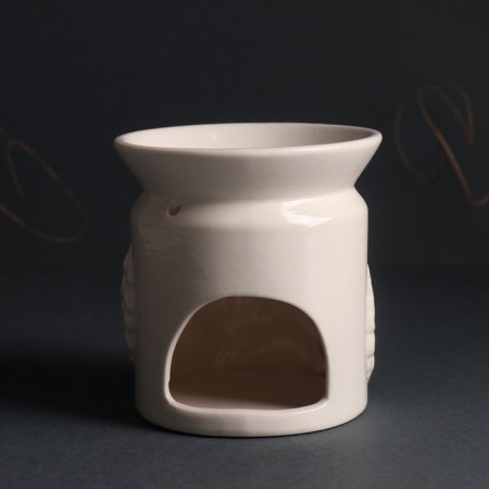 Aroma lamp ceramics "foliage" white 9x9x9.4 cm-3