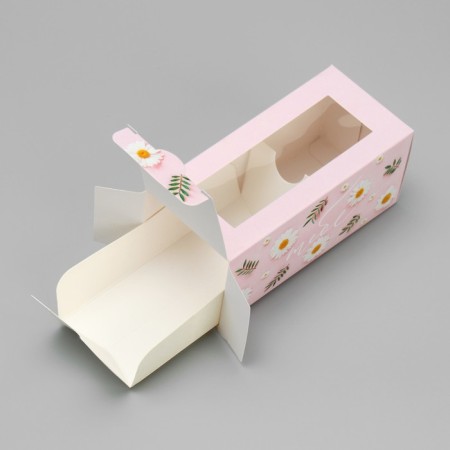 Box for Makarun, confectionery packaging "Chamomile", 12 x5.5 x 5.5 cm-4