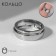 Ring "rotation", white color in silver, 17 size