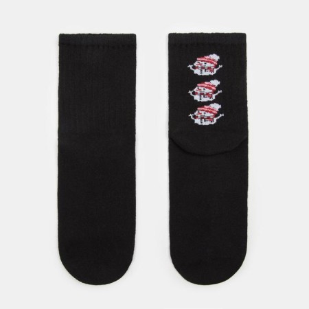 Women's socks minku "snowmen", black color, size 38-39 (25 cm)-2
