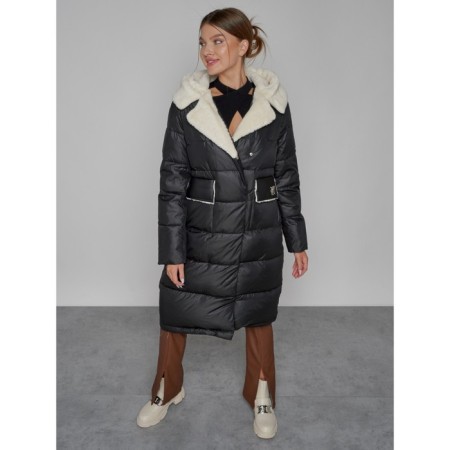 Coat insulated winter female, size 46, black color-9