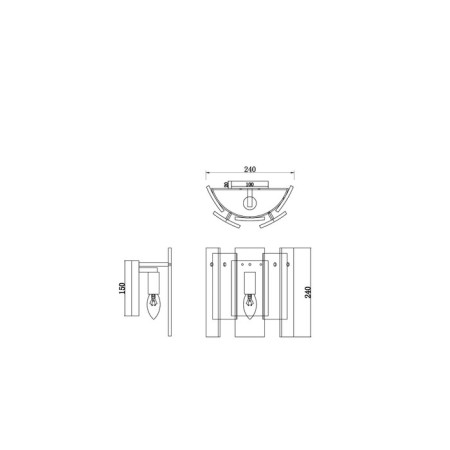 Wall lamp 60W, 1HE14, 23x20 cm, brass-1