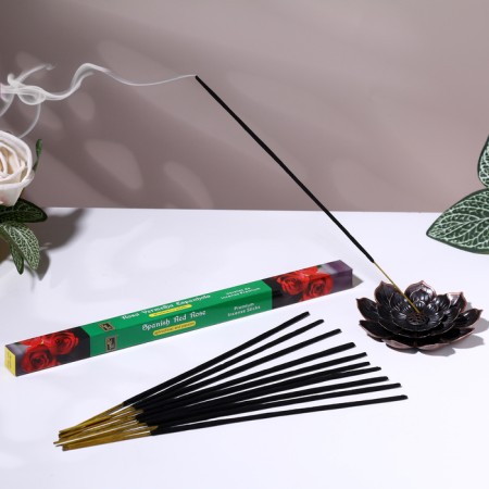 Black incense of the Spanish Rose Spanish Rose, 8 wands to the pack, tetrahedron