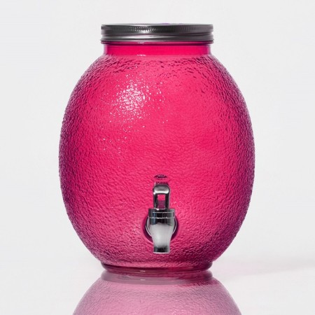 Dispenser for drinks Glass "Fresh", 4 l, 21 × 16 × 24 cm, pink color-1